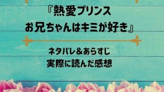 「熱愛プリンス お兄ちゃんはキミが好き」のネタバレ記事アイキャッチ